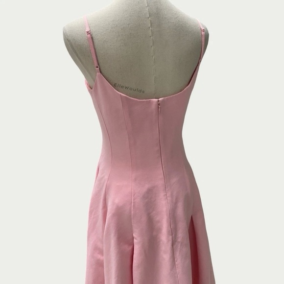 Staud $695 Joy Gown Pink Square Neck Cotton US Size 6 - Picture 6 of 12